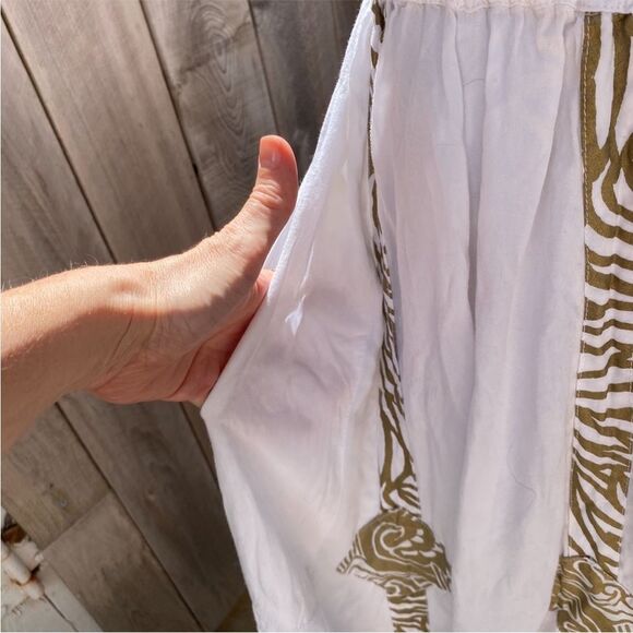 Cache vintage White and Gold A-Line Skirt size small - Picture 2 of 12